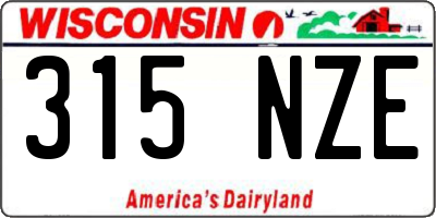 WI license plate 315NZE