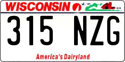 WI license plate 315NZG