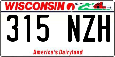 WI license plate 315NZH