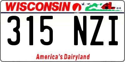 WI license plate 315NZI