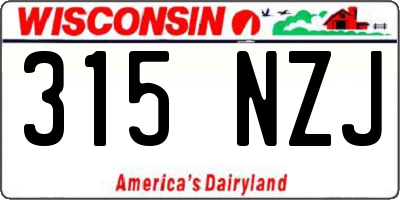 WI license plate 315NZJ