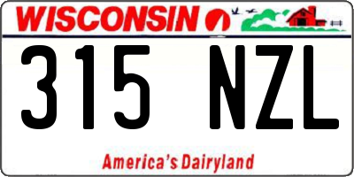 WI license plate 315NZL