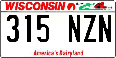 WI license plate 315NZN