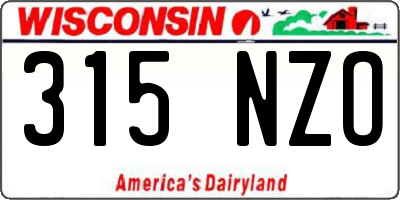 WI license plate 315NZO