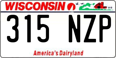 WI license plate 315NZP