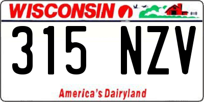 WI license plate 315NZV