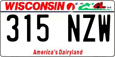 WI license plate 315NZW