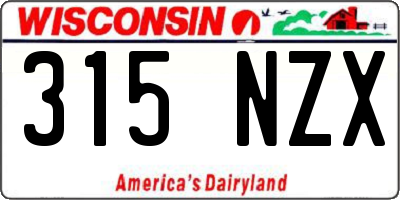 WI license plate 315NZX