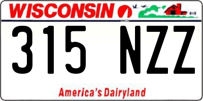 WI license plate 315NZZ