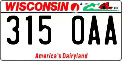 WI license plate 315OAA