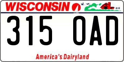 WI license plate 315OAD