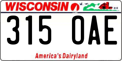 WI license plate 315OAE