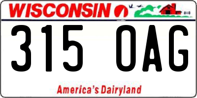 WI license plate 315OAG