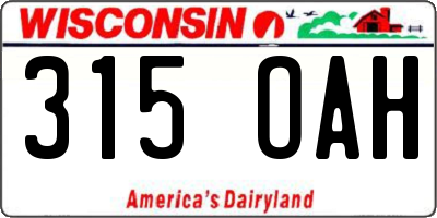 WI license plate 315OAH
