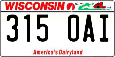 WI license plate 315OAI