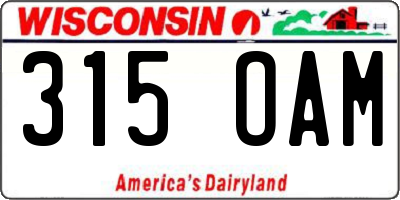 WI license plate 315OAM