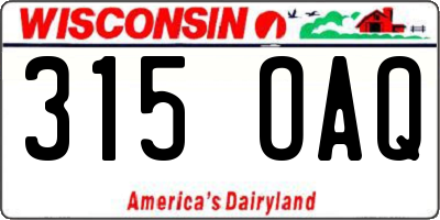 WI license plate 315OAQ