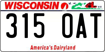 WI license plate 315OAT