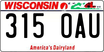 WI license plate 315OAU