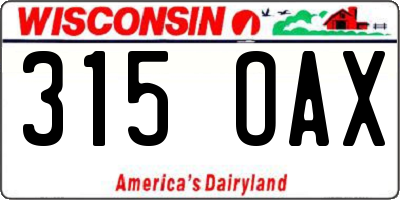 WI license plate 315OAX