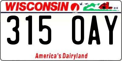 WI license plate 315OAY