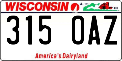WI license plate 315OAZ