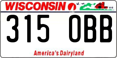 WI license plate 315OBB
