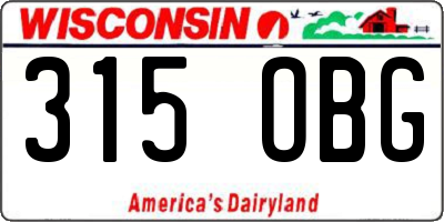 WI license plate 315OBG
