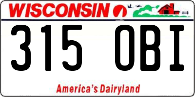 WI license plate 315OBI