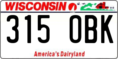 WI license plate 315OBK
