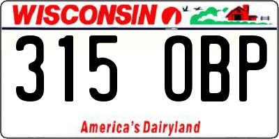 WI license plate 315OBP