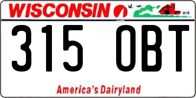 WI license plate 315OBT