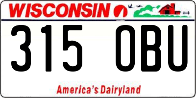 WI license plate 315OBU