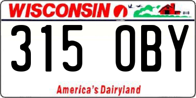 WI license plate 315OBY