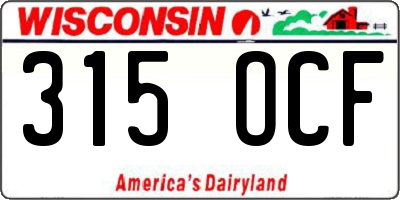WI license plate 315OCF