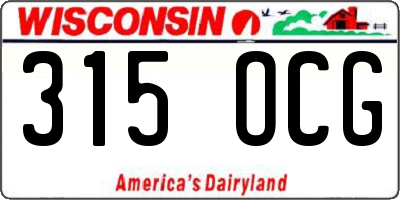 WI license plate 315OCG