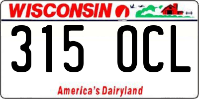 WI license plate 315OCL
