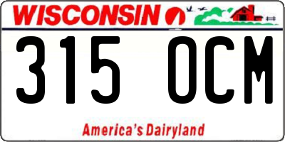 WI license plate 315OCM
