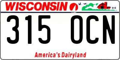 WI license plate 315OCN