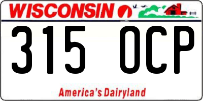 WI license plate 315OCP