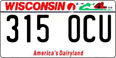 WI license plate 315OCU