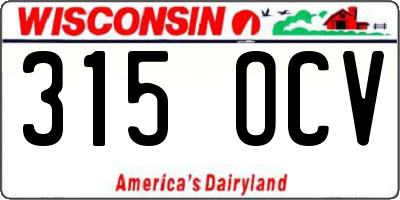 WI license plate 315OCV