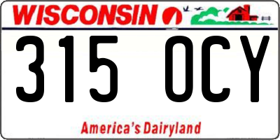 WI license plate 315OCY