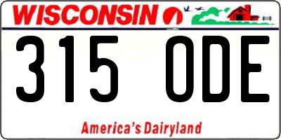 WI license plate 315ODE