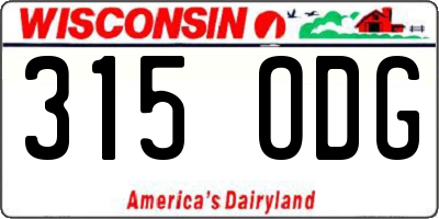 WI license plate 315ODG