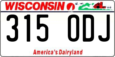 WI license plate 315ODJ