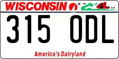 WI license plate 315ODL