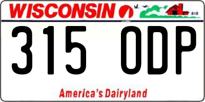 WI license plate 315ODP