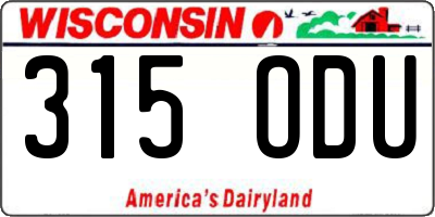 WI license plate 315ODU