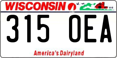 WI license plate 315OEA